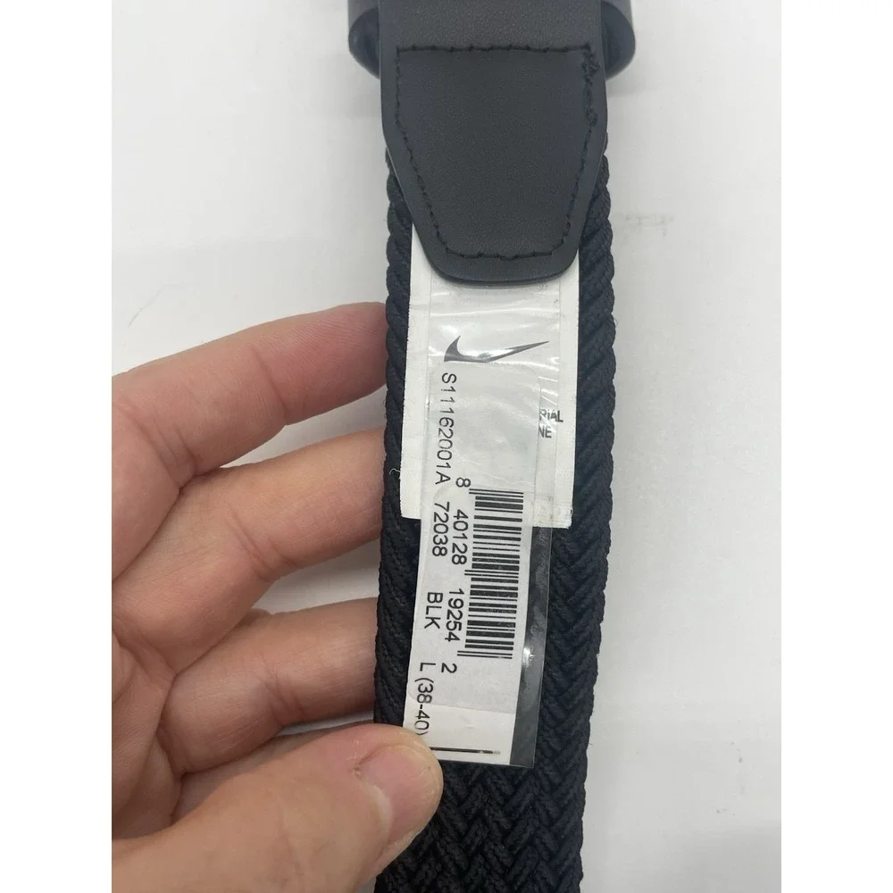 Nike Golf MEN'S Stretch Woven Belt BLACK Sz L 38-40 NEW Casual Sport Preppy